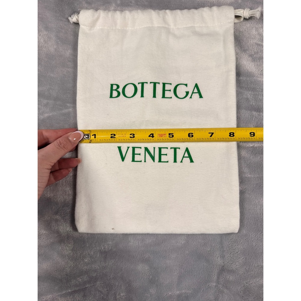 Bottega‎ Veneta Off-White Cotton Drawstring Dust Bag Green Logo 11x8 - Picture 4 of 6